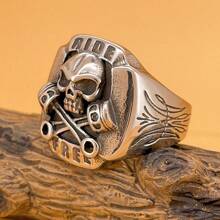 European And American Fashion Skull Titanium Steel Ring, Unisex Stainless Steel Ring - Black - View 4