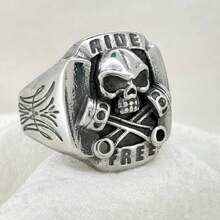 European And American Fashion Skull Titanium Steel Ring, Unisex Stainless Steel Ring - Black - View 6