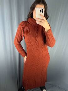 Women Long Dresses - Camel - View 7