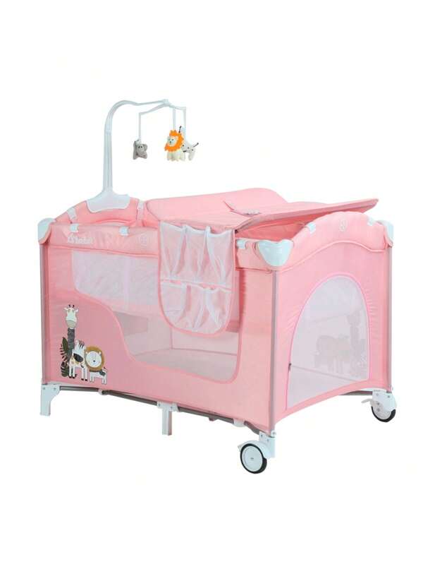 Corral para Bebe con Cambiador D'Bebe con Movil,Altura Ajustable