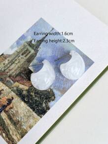 1 đôi Bông tai Hoop hình giọt nước kiểu dáng đơn giản hợp thời trang - Hoa tai - Xem 13