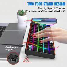 61-Key Mechanical Gaming Keyboard, Blue Switches, RGB Backlit, DIY Keycaps, USB-C Plug & Play, Compatible With Windows, PC, Gaming Consoles, For Gamers - Black (Blue Switch) - View 10
