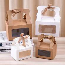 5PCS Gift Box & Ribbon Storage Box & Wedding & Birthday & Christmas Party Gifts & Party Supplies & Wedding Decorations & Wedding Gift Box & Packaging Box & Wedding Decorations - White - View 1