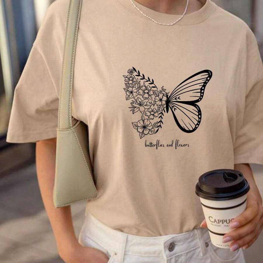 Women T-Shirts - 卡其色 - 查看 1