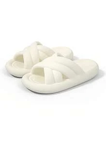 Dép đế dày đi ngoài trời mùa hè cho nữ, dùng ở nhà, đi tắm, cho các cặp đôi, thoải mái và nhẹ, có đủ kích cỡ cho nam - trắng - Xem 4