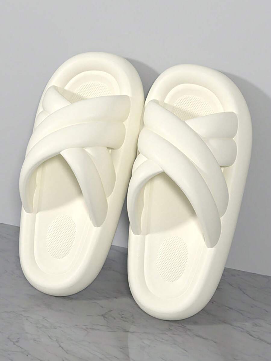 Dép đế dày đi ngoài trời mùa hè cho nữ, dùng ở nhà, đi tắm, cho các cặp đôi, thoải mái và nhẹ, có đủ kích cỡ cho nam - trắng - Xem 1