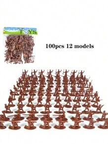 76 件士兵模拟实战沙盘游戏，桌面飞机坦克战斗模型玩具（士兵颜色随机），适合泳池游戏的泳池玩具，泳池派对，适合万圣节/圣诞节/感恩节的成人派对游戏 - 軍綠色 - 查看 11