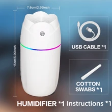 1pc USB Aroma Humidifier Air Mist Colorful Desktop Nightlight, Large Capacity 300ml Air Humidifier, Can Add Essential Oil, Auto-Off When Waterless, Aromatherapy Diffuser For Home, Car, Office, Atmosphere Lamp, Party Gift, Powered By USB - Multicolor - View 9