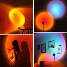 1入USB日落燈，彩虹LED霓虹機投影儀，臥室牆壁環境燈，房間裝飾，禮物，環境燈桌面直播日落燈臥室床頭補光投影燈小夜燈，裝飾燈，攝影環境燈 - 投影燈 - 查看 8