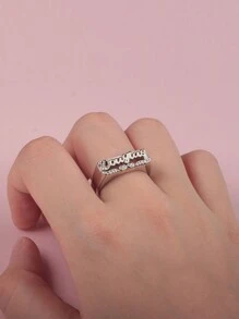 定制个性化名字说唱歌手风格心形和蕾丝花雕花戒指，父亲节礼物，母亲节礼物，情人节礼物，生日周年纪念礼物，毕业礼物，圣诞礼物，送给家人、朋友和同学的高端礼物，时尚、秋季时尚、复古、野性、朋克定制、个性化、独特，适合送给女朋友、妈妈、家人、朋友、女儿、她、祖父母、男朋友、爸爸、儿子的周年纪念日、生日、日常穿着、舞会、母亲节、情人节、毕业典礼、婚礼、父亲节、派对 - 銀色 - 查看 8