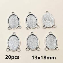 5-40 pièces Paramètres de cabochons pendentifs ovales à 3 boucles base vierge pour la fabrication de bijoux Collier Bracelet Accessoires de fabrication de bijoux