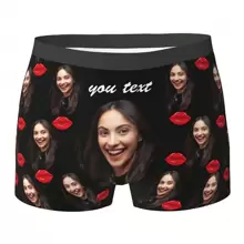 Customized Men's Underwear, Personalized Photo Printed Boxer Briefs With Wife's Portrait, Funny Gift For Husband Or Boyfriend Fashion,Adorable,Contracted,Funny,Cozy Custom,Personalized,Unique,Customized Finds,Winter Fashion,Christmas Gift,Personalized Gifts For Men Ideal Gifts For Him Boyfriend,Friends Bedroom,For Weddings,For Christmas,For Winter,For Fall/Autumn,For Holiday,For Anniversaries,For Birthdays,Customized Men Underwear,Chic Autumn