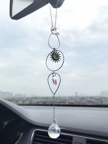 1 pieza Colgante de cristal para espejo retrovisor con forma de luna, Decoración interior de automóviles - Unitalla - Ver 7