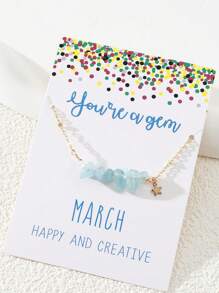 1 件手工制作的天然岩石诞生石吊坠项链，形状和颜色随机，适合女性的创意生日礼物 - A5634 - 查看 22