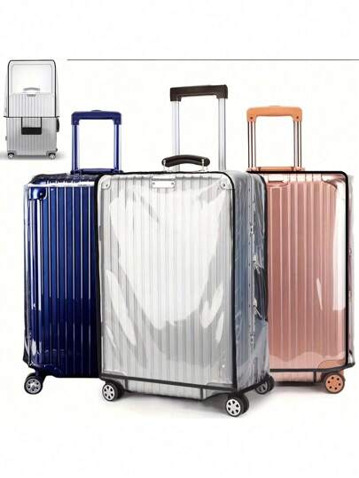 18/20/24/28/30 英寸优质 PVC 行李箱套 - 透明塑料行李箱保护套 - 方便取用、防水旅行装备，为学校、办公室、家庭、旅行、包袋、整理器、储物提供安全旅程