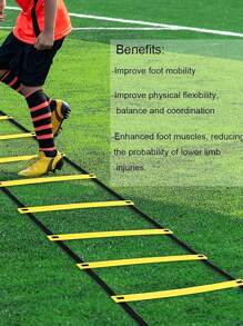 1入組敏捷訓練梯，附有攜帶袋的速度訓練梯，適用於足球和籃球訓練，運動健身運動 - 彩色 - 查看 1