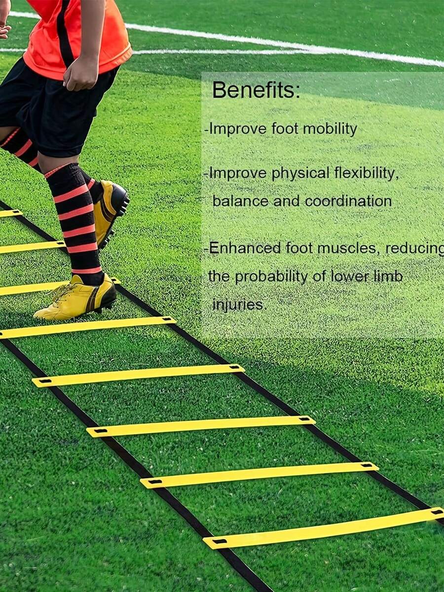 1入組敏捷訓練梯，附有攜帶袋的速度訓練梯，適用於足球和籃球訓練，運動健身運動 - 彩色 - 查看 1