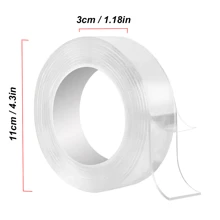 1/3/5m Cinta adhesiva doble cara nano, cinta adhesiva impermeable adecuada para baño, cocina, fregadero, grifo, pegatina de gel - transparente - Ver 2