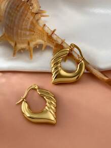 女士金环耳环，24K 环防过敏小金环耳环套装，适合女士和女孩，轻巧小耳钉穿孔珠宝礼物，不锈钢，锆石