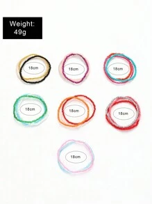 20入組米白色珠彈性手鍊套裝（顏色因染色過程略有變化） - 彩色的 - 查看 5