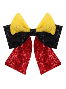 1pc Large Shiny Colorful Sequin Bow Hair Clip, Cute Princess Sweet Hair Accessory For Kids, Suitable For Party Wear - 彩色 - 查看 9