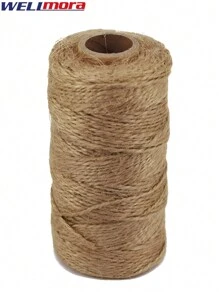 Rollo De Hilo Yute Natural (1mm x 50 G) Cordel Decorativo De Fibra Ecológica Y Resistente Para Jardinería, Embalaje, Manualidades Y Bricolaje - Tejido De Macramé - Cordón Para Envolver Regalos - Beis - Ver 3