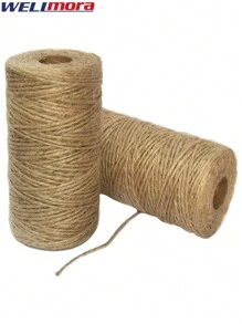 Rollo De Hilo Yute Natural (1mm x 50 G) Cordel Decorativo De Fibra Ecológica Y Resistente Para Jardinería, Embalaje, Manualidades Y Bricolaje - Tejido De Macramé - Cordón Para Envolver Regalos - Beis - Ver 4
