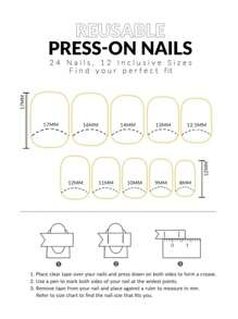 24 chiếc móng tay ngắn mùa hè, móng tay vuông, móng tay trái tim cho bé gái, móng tay giả viền vàng hồng bạc, một loại keo dán móng, một loại cọ chà móng và bộ móng nghệ thuật móng tay, móng tay giả, móng tay nghệ thuật ngắn, trung bình, dài, móng tay giả hình vịt hạnh nhân, móng tay acrylic thủ công, bộ đá quý, bùa hộ mệnh và đá giả, đồ dùng làm móng tự làm - Nhiều màu - Xem 4