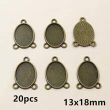 5-40 pièces Paramètres de cabochons pendentifs ovales à 3 boucles base vierge pour la fabrication de bijoux Collier Bracelet Accessoires de fabrication de bijoux