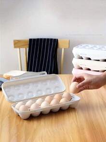1pc Flatware Organizers, Egg Basket Egg Tray Holder, Egg Storage Box, Refrigerator Crisper Storage Container, Shockproof Egg Holder Box Organization, For Camping, Picnic And BBQ, Kitchen Supplies - Multicolor - View 4