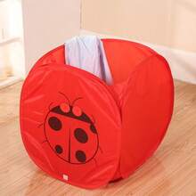1pc Square Cartoon Dirty Clothes Basket, Portable & Foldable Toy & Clothing Storage Bin - Multicolor - View 9