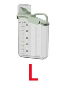 1pc Laundry Powder Storage Box, Transparent Laundry Liquid Container, Storage Jar For Detergent, Moisture-Proof Sealable Canister With Graduations - Green - View 10