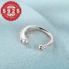 1入式波西米亞風格假鼻環，925純銀鑲嵌立方氧化鋯，無需穿孔，時尚嘻哈配飾 - 彩色 - 查看 4