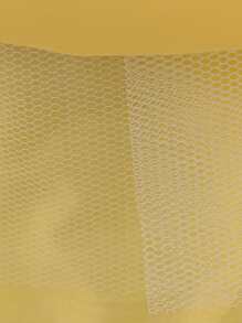 Baby Girls' Solid Color Mesh Sleeveless Wide Strap 3D Floral Elegantc Flower Girl Dress For Wedding Party, Headband Not Included - Yellow - View 8