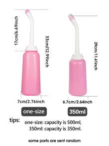 1 Peça Banheira de Assento de Viagem Portátil, Bidê Manual de 350ml/500ml com 2 Bicos para Higiene Pessoal