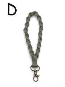 1pc Minimalist Woven Keychain For back to school - Khaki - View 17