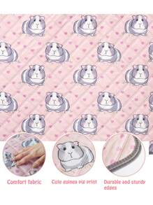 18" X 24" Washable Guinea Pig Cage Pad, Reusable Waterproof Super Absorbent Guinea Pig Pee Pad, Pet Bowl Mat, Small Animal Anti-Slip Mat For Guinea Pigs, Rabbits, Hamsters, Rats - Pink - View 3