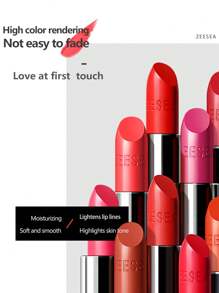 Zeesea 保濕絲滑口紅-11種顏色，保濕持久，光澤豔麗的唇膏，適用於派對 - 821 Oxblood - 查看 3