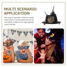 蒸汽朋克复古齿轮哥特羽毛指针迷你高顶礼帽发夹发饰 - 黑色 - 查看 8