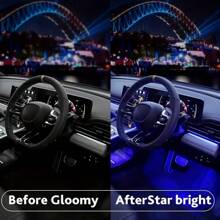 Car LED Lights Smart Interior Lights With App Control 72 LED 16 Million Colors With APP And Remote Control Music Sync Color Change RGB For LED Lighting Kits For Car With Car Charger DC 12V Car Accessories Car Must Haves Accesorios Para El Carro Car Decor