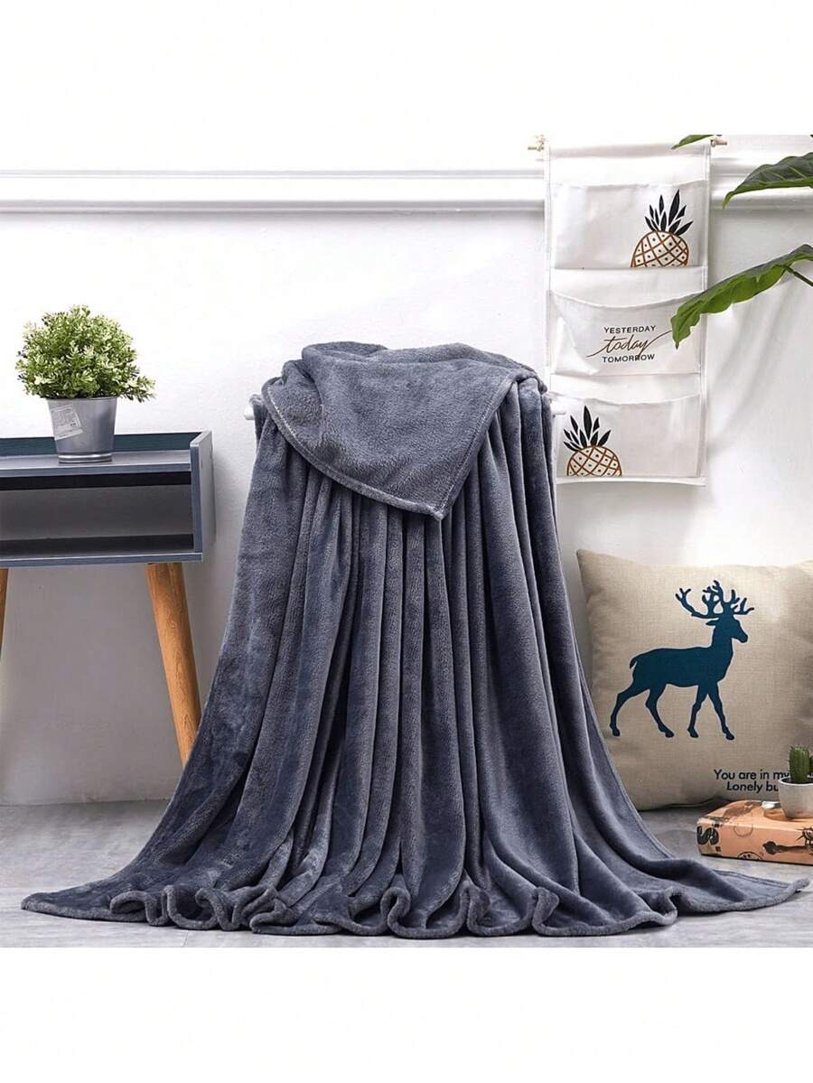 1 Pz Manta Microfibra Polar Lisa 2*2.20 mts Ultrasuave Cálida multicolor - Gris Oscuro - Ver 1