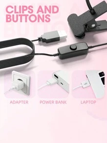 美甲光疗灯鹅颈指甲灯USB夹指甲灯UV胶固化灯速干不发黑手通用灯 - 彩色 - 查看 8