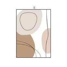1 pièce Peinture de décoration géométrique abstraite nordique minimaliste style montagnes et rivières effet linéaire, peinture murale pour salon ou chambre sans cadre