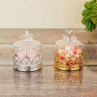 12 Stücke Europäische Stil Gold & Silber Hochzeit Party Krone & Schwan Bonbon Box