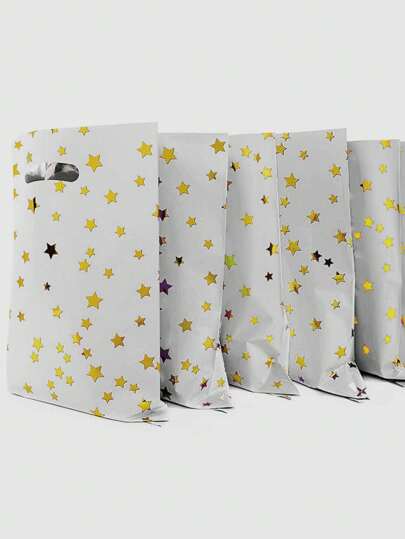 10 pezzi di sacchetti regalo colorati in alluminio a forma di stelline piccole per caramelle, spuntino, biscotti, per feste di compleanno, matrimoni, regali, Ramadan, decorazioni per Eid Mubarak