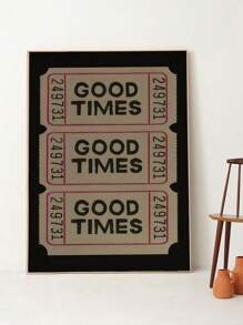 1pc Wall Art Prints, Retro Good Times Ticket Print, Black White Wall Art, Printable Art Digital Prints, Retro Bar Cart Decor, Preppy Room Decor, No Frame - Multicolor - View 3