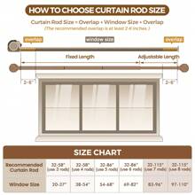 1pc Long Curtain Rods For Windows, Long Heavy Duty Curtain Rod, 7/8 Inch Adjustable Drapery Rods With Netted Texture Finials, Bronze/Silver/Black/Gold/White - Vàng - Xem 9