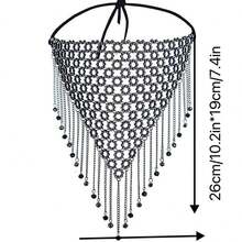 1入歐美時尚鑲嵌鑽石口罩面罩，時尚網狀水晶口罩 - 彩色 - 查看 3