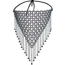 1入歐美時尚鑲嵌鑽石口罩面罩，時尚網狀水晶口罩 - 彩色 - 查看 5