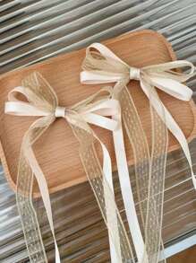 2 chiếc kẹp tóc công chúa dễ thương và đáng yêu cho bé gái, kẹp tóc nơ nhiều lớp phong cách múa ba lê cổ điển cho nữ sinh siêu tiên, trang trí tóc đuôi ngựa cho mùa tựu trường, trang phục hàng ngày, tiệc tùng, khiêu vũ khiêu vũ, quà tặng - 2 chiếc kẹp tóc nơ ruy băng ren - Xem 14